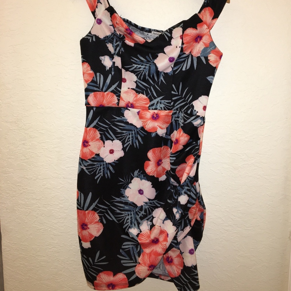High legged tight flower cocktail dress